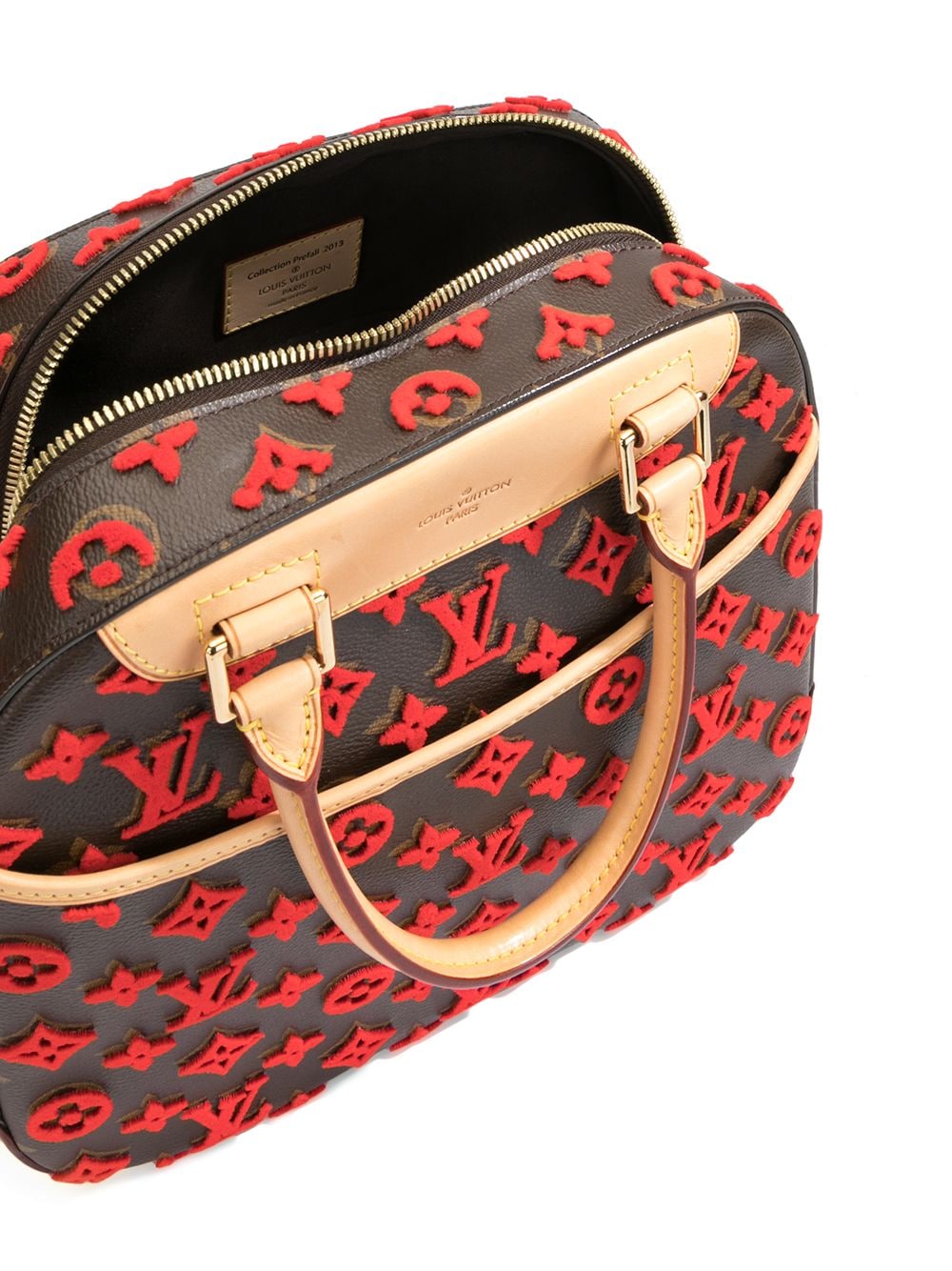 Limited Edition Louis Vuitton Rouge Monogram Tuffetage Deauville Cube Bag