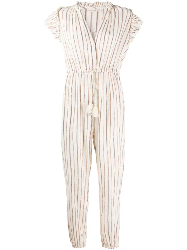 Ulla Johnson Striped Jumpsuit in Neutrals