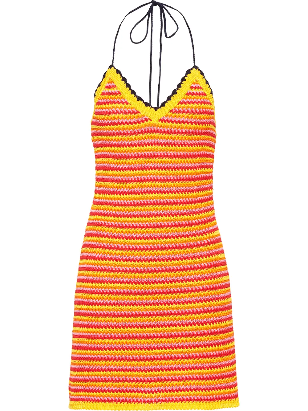 Miu Miu Crochet Halter Dress In Yellow | ModeSens