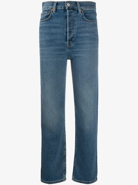 RE/DONE stonewashed cropped jeans