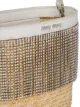 Miu Miu crystal-embellished straw bucket bag