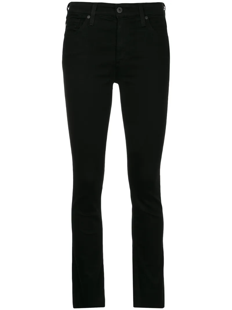 Ag Mari High Waist Ankle Slim Straight Leg Jeans In Black