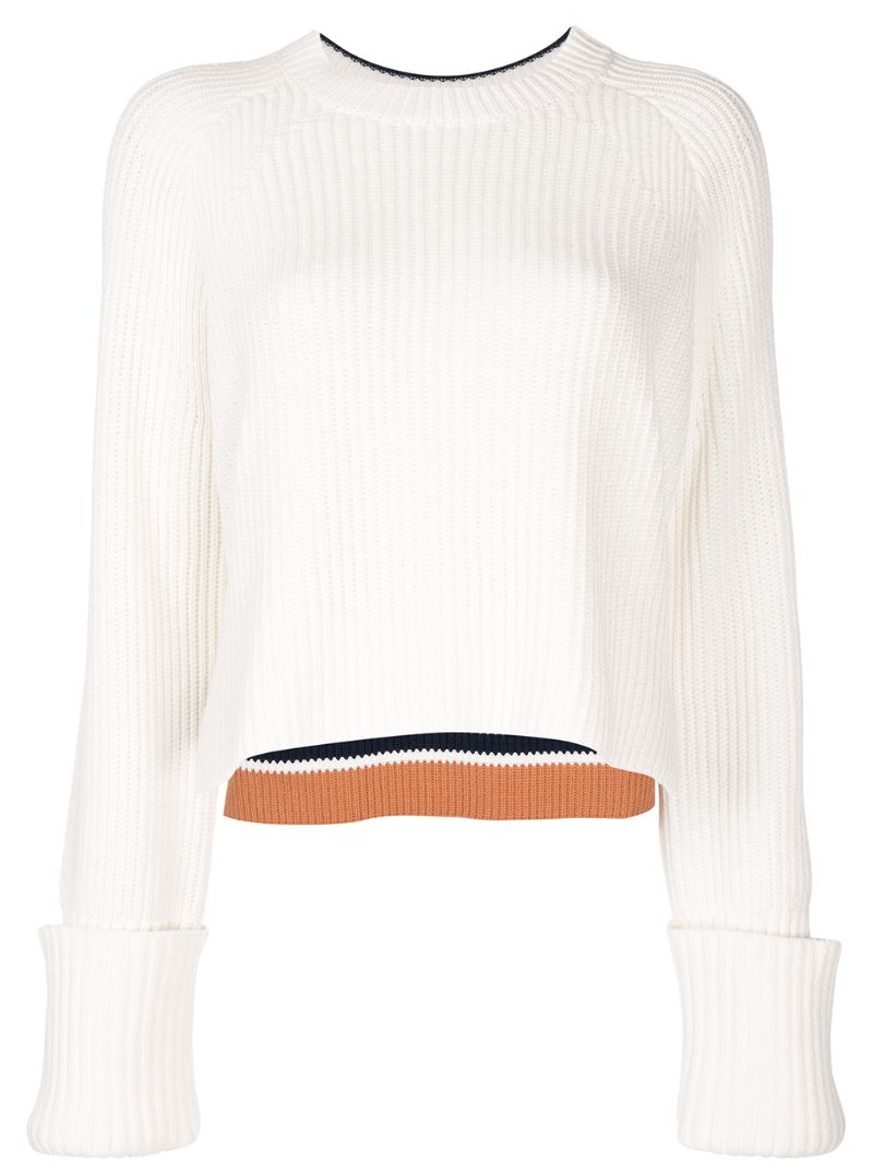 PROENZA SCHOULER WHITE LABEL STRIPE DETAIL CROPPED JUMPER