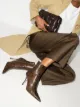 Paris Texas Mama snakeskin-effect 95mm ankle boots