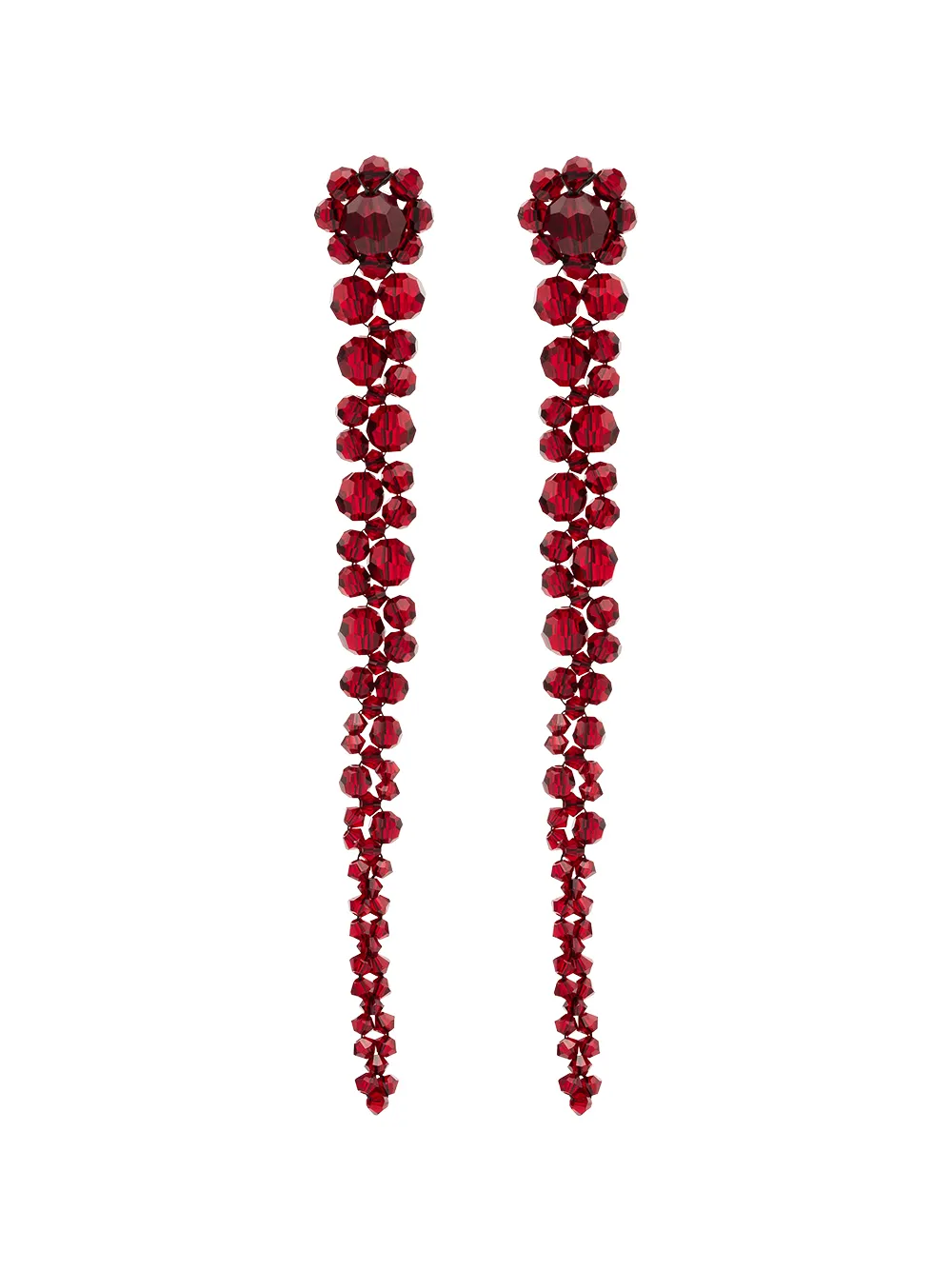 

Simone Rocha crystal flower drop earrings - Red