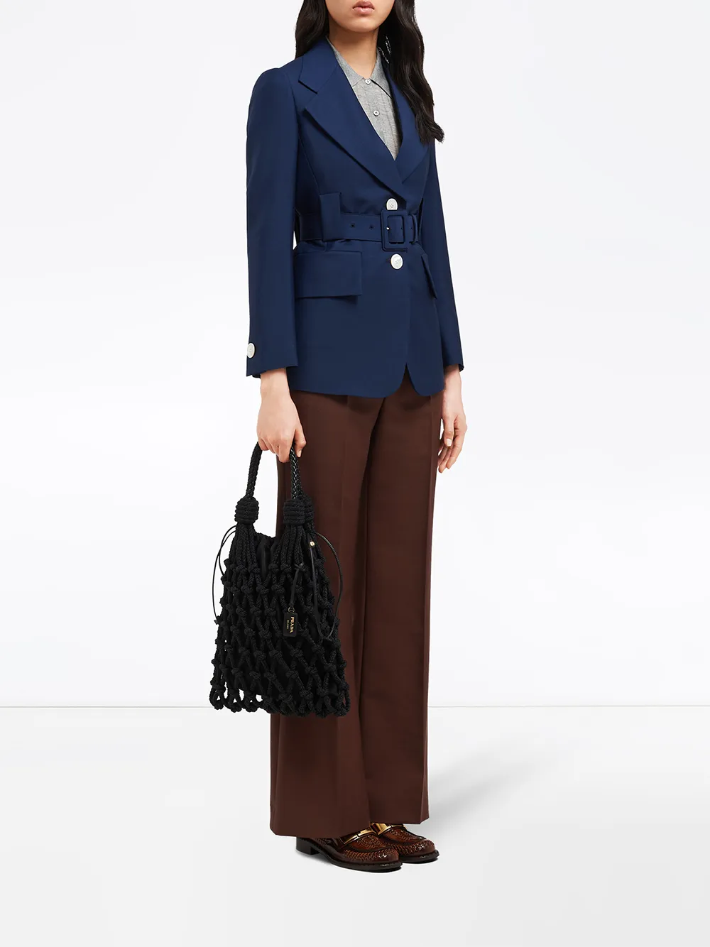 Prada knotted cord tote bag