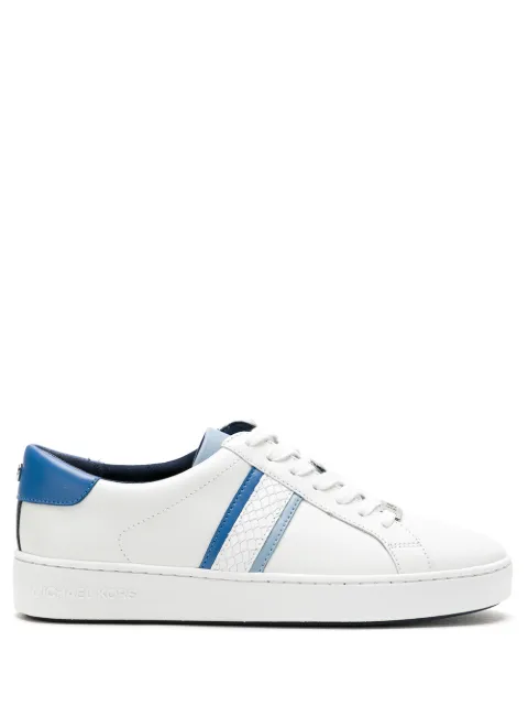 michael michael kors irving python embossed stripe leather sneaker
