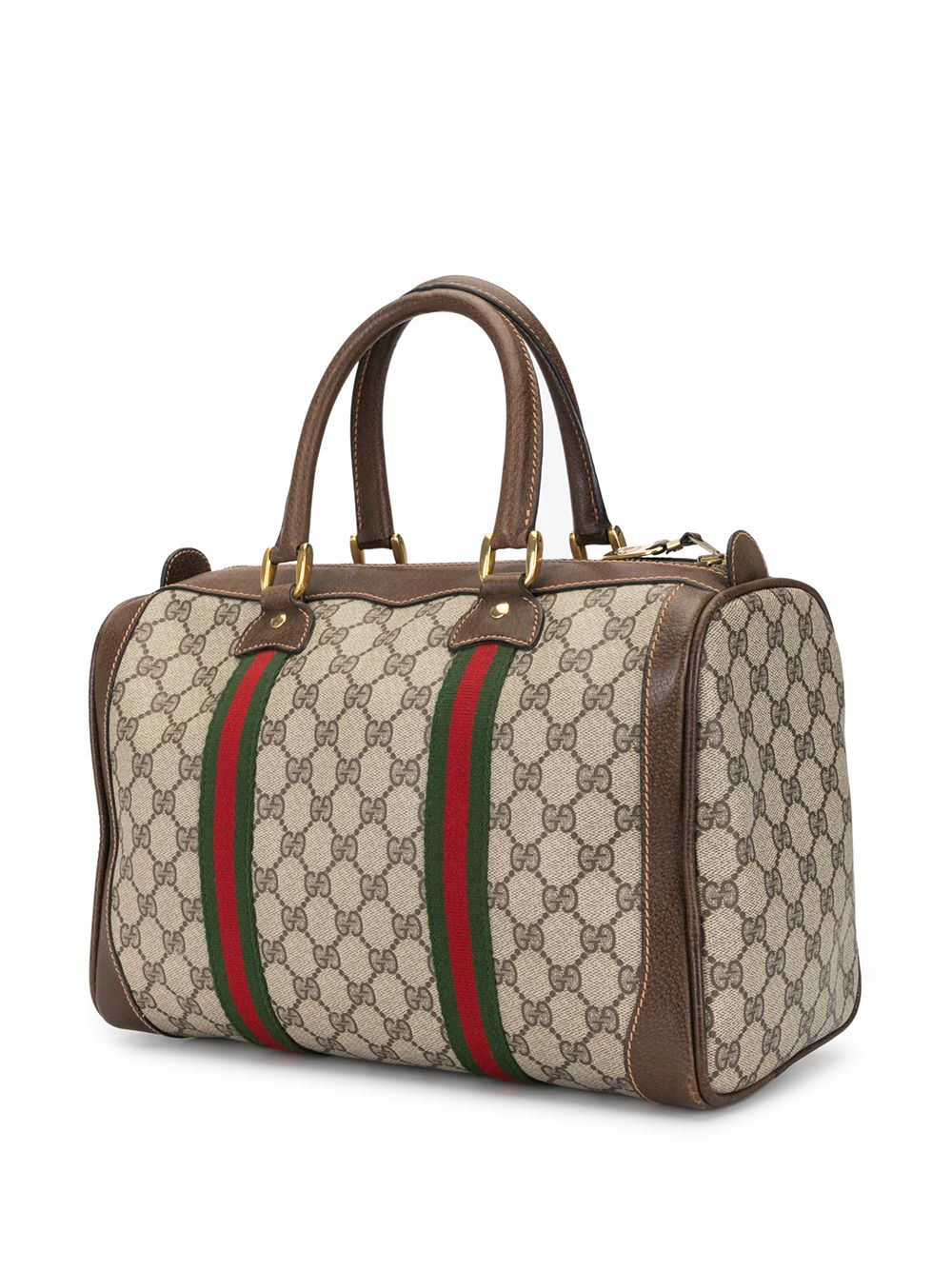 фото Gucci pre-owned сумка shelly line boston с логотипом gg