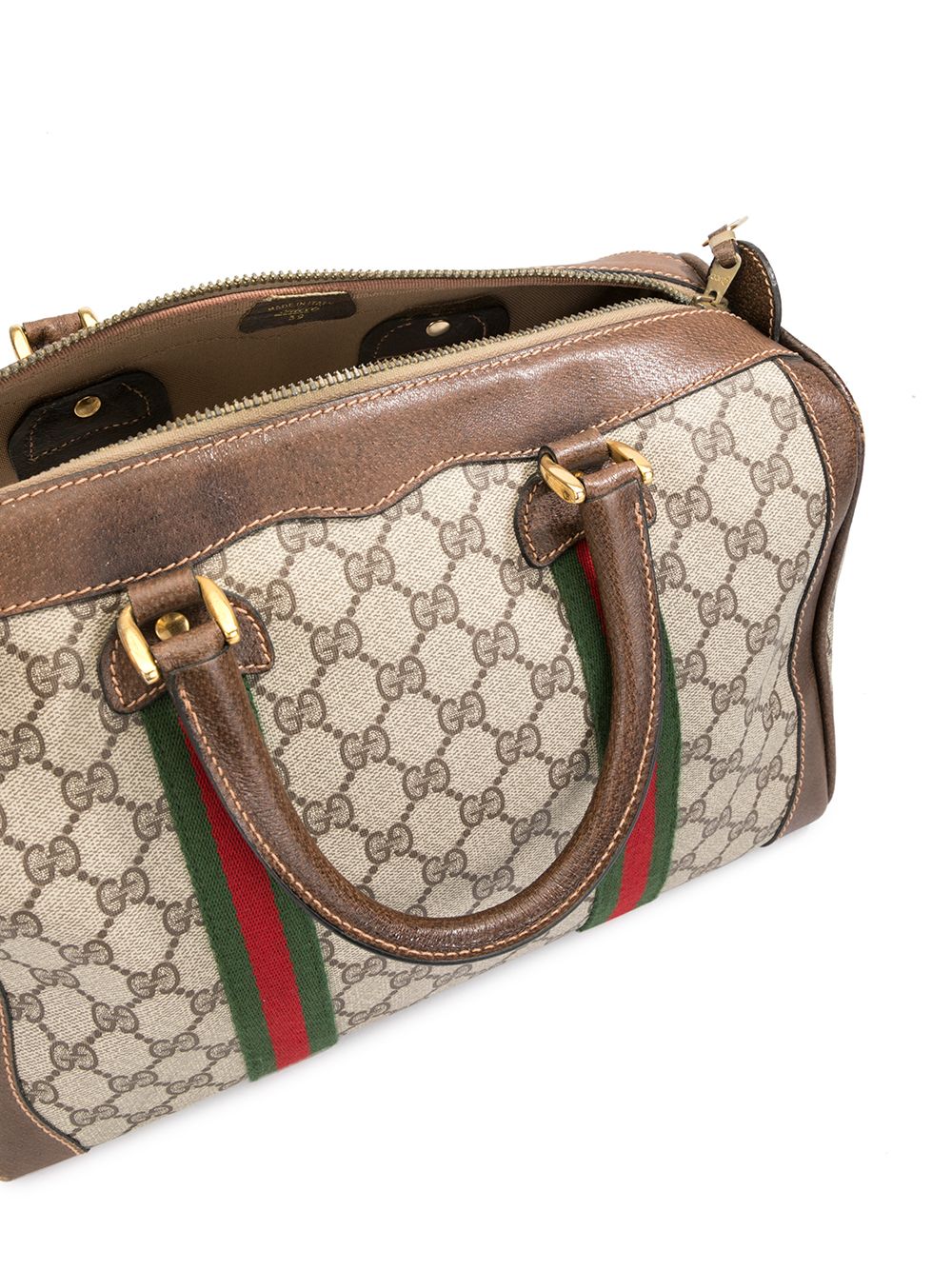 фото Gucci pre-owned сумка shelly line boston с логотипом gg