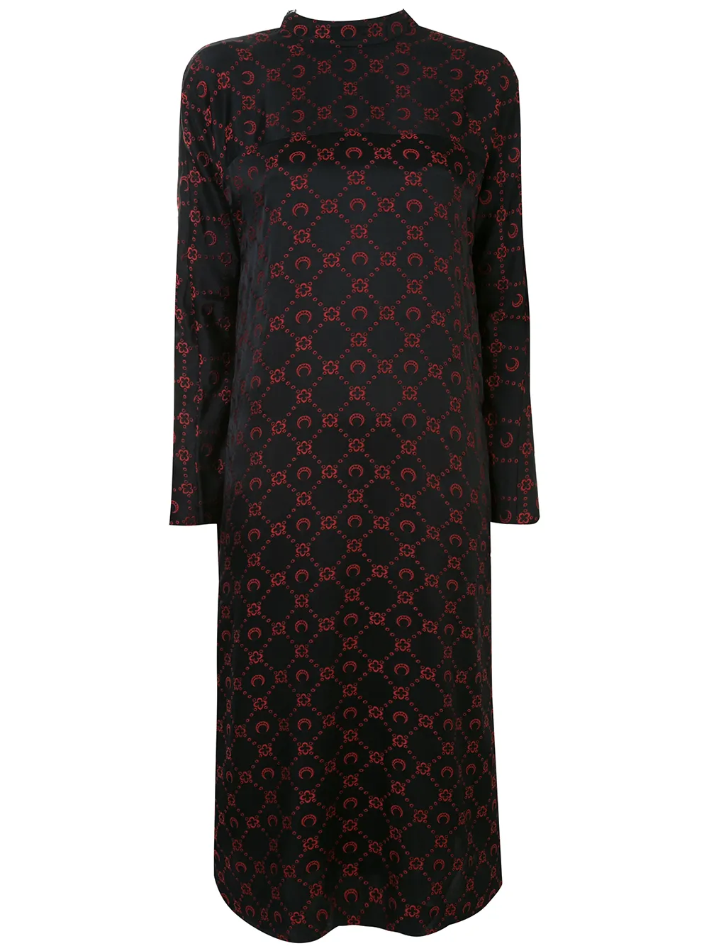 

Marine Serre vestido con logo en jacquard - Negro