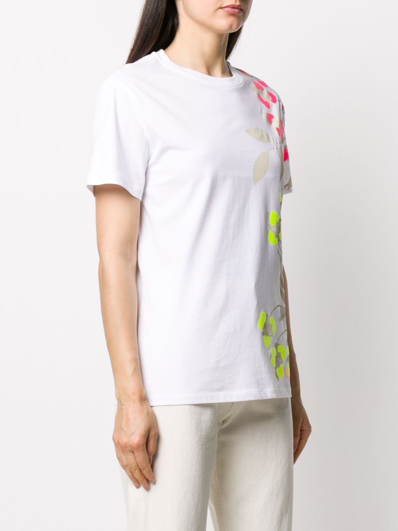 Shop Valentino Floral Print Short-sleeve T-shirt In White