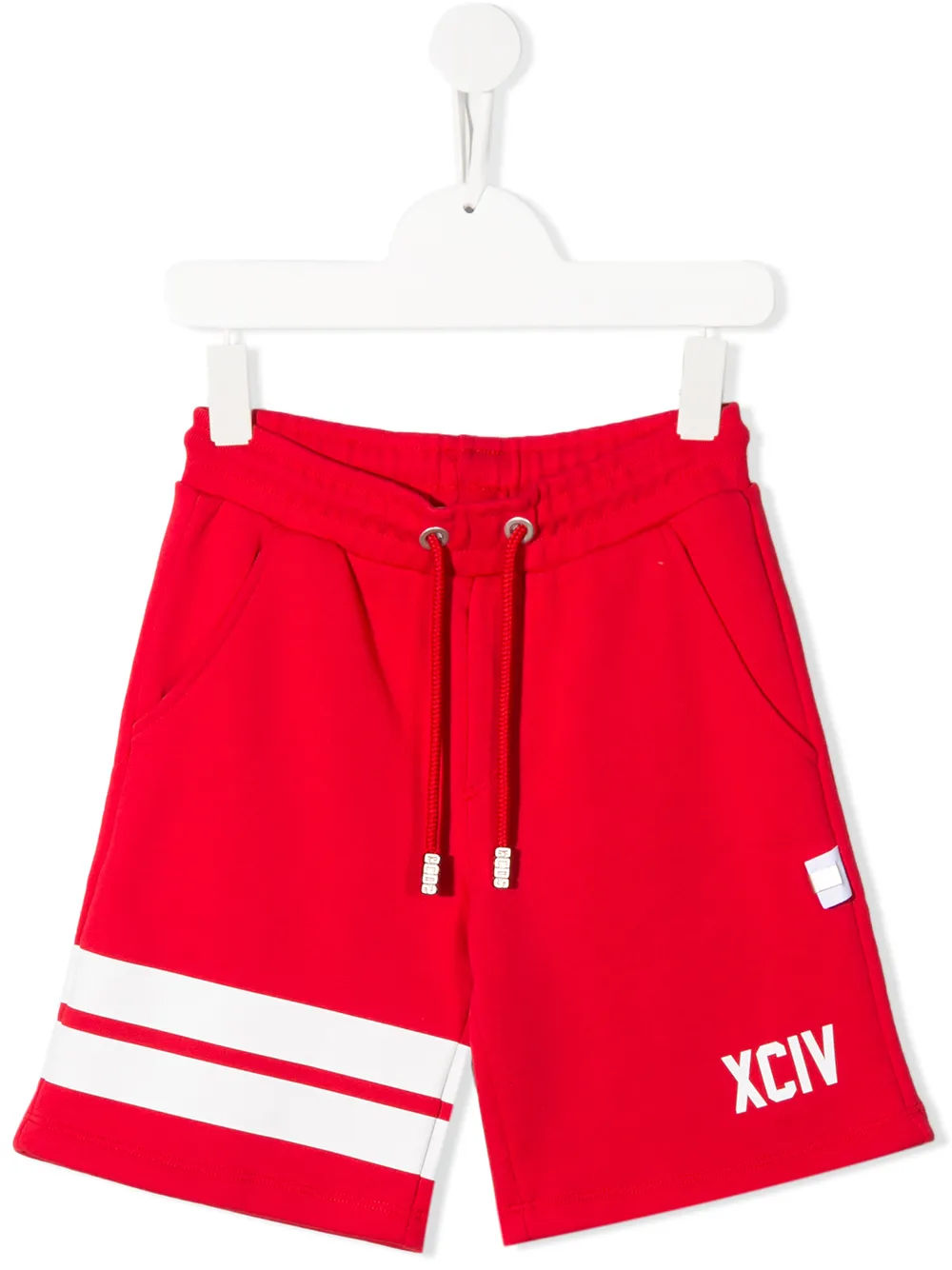 Gcds Kids' Printed Logo Track Shorts In 红色