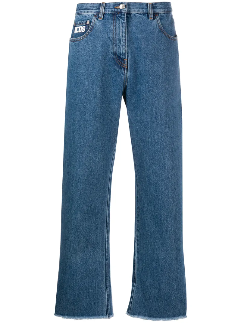 Click to view more detailed imagery on our partner's website Gcds Boyfriend Cropped Jeans In Blue