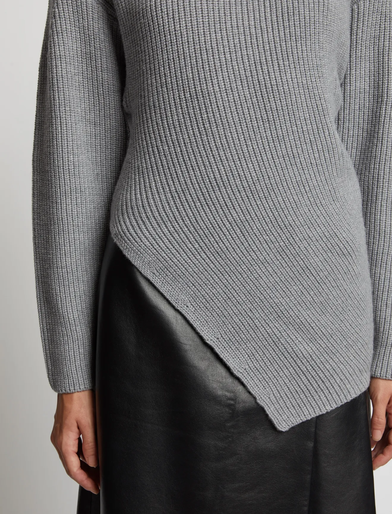 Asymmetric Merino Turtleneck Sweater in 