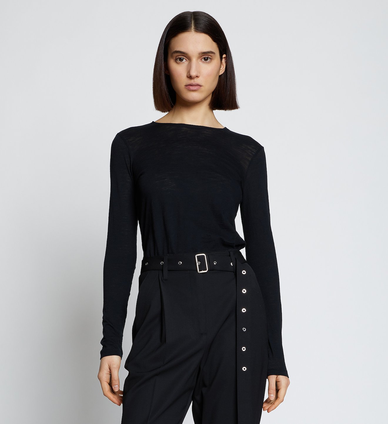 Solid Tissue Jersey Long Sleeve Tee
