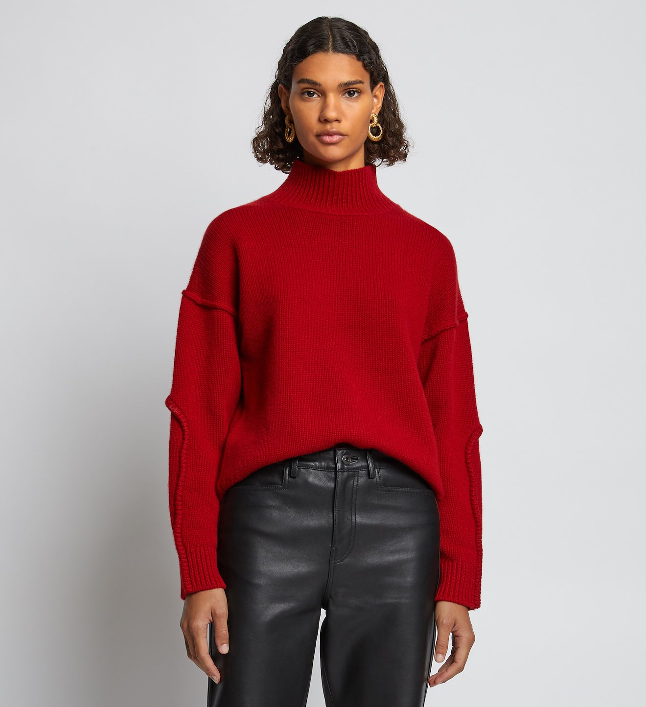 Wool Cashmere Turtleneck Sweater in red | Proenza Schouler