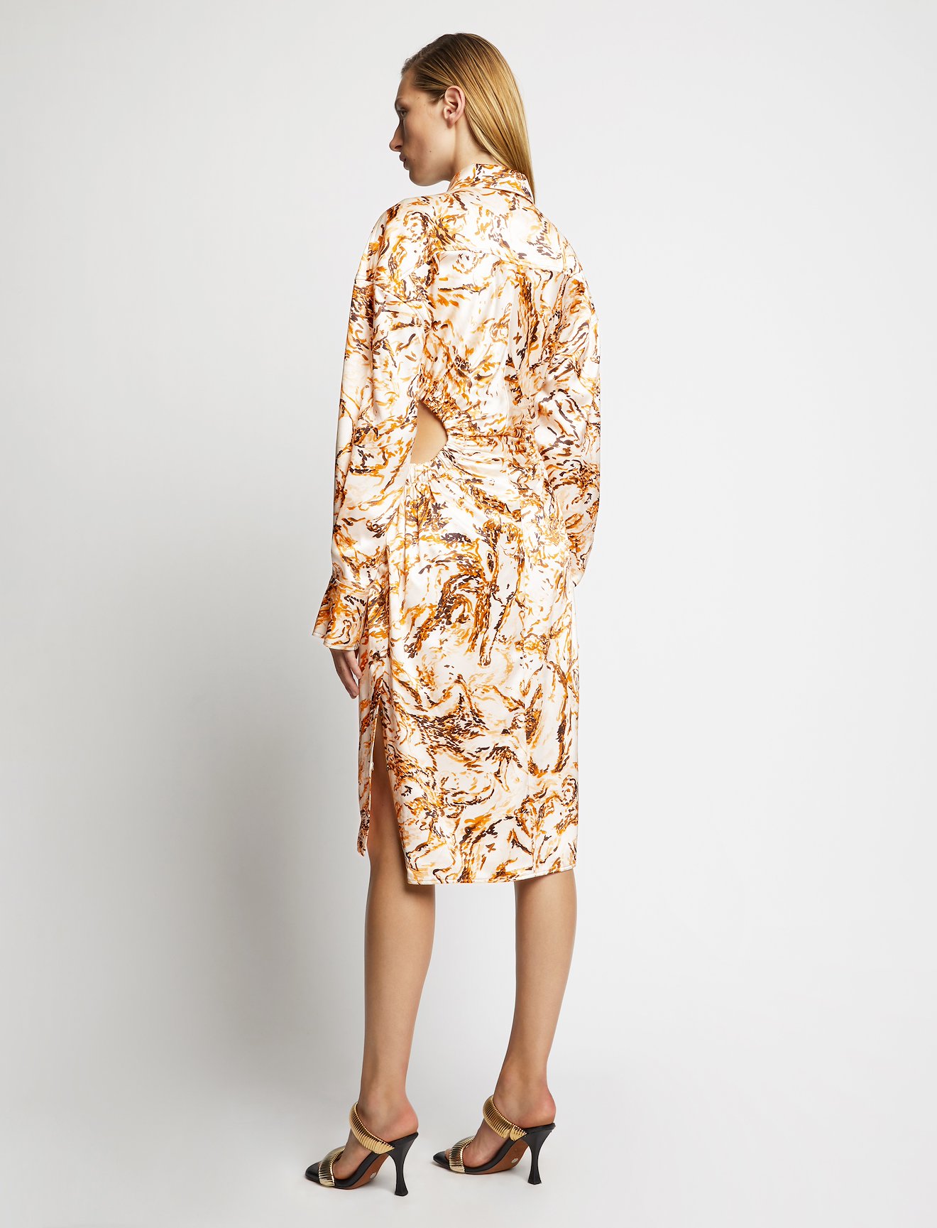 Painted Figures Satin Cut Out Dress #2