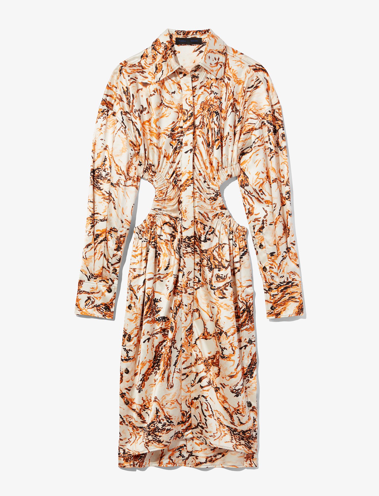 Painted Figures Satin Cut Out Dress #4