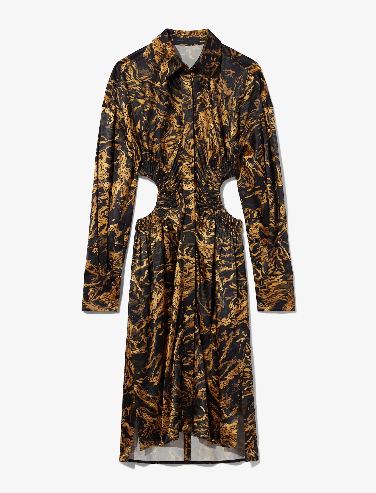 Painted Figures Satin Cut Out Dress #4