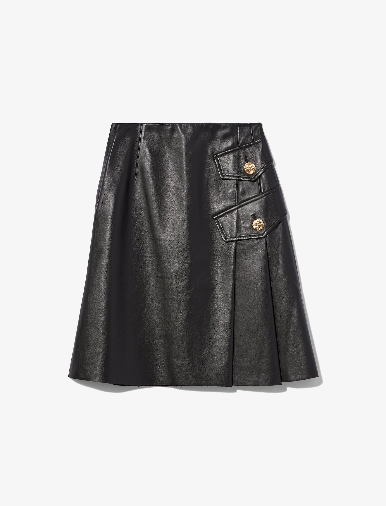 Leather Pleated Skirt in black | Proenza Schouler