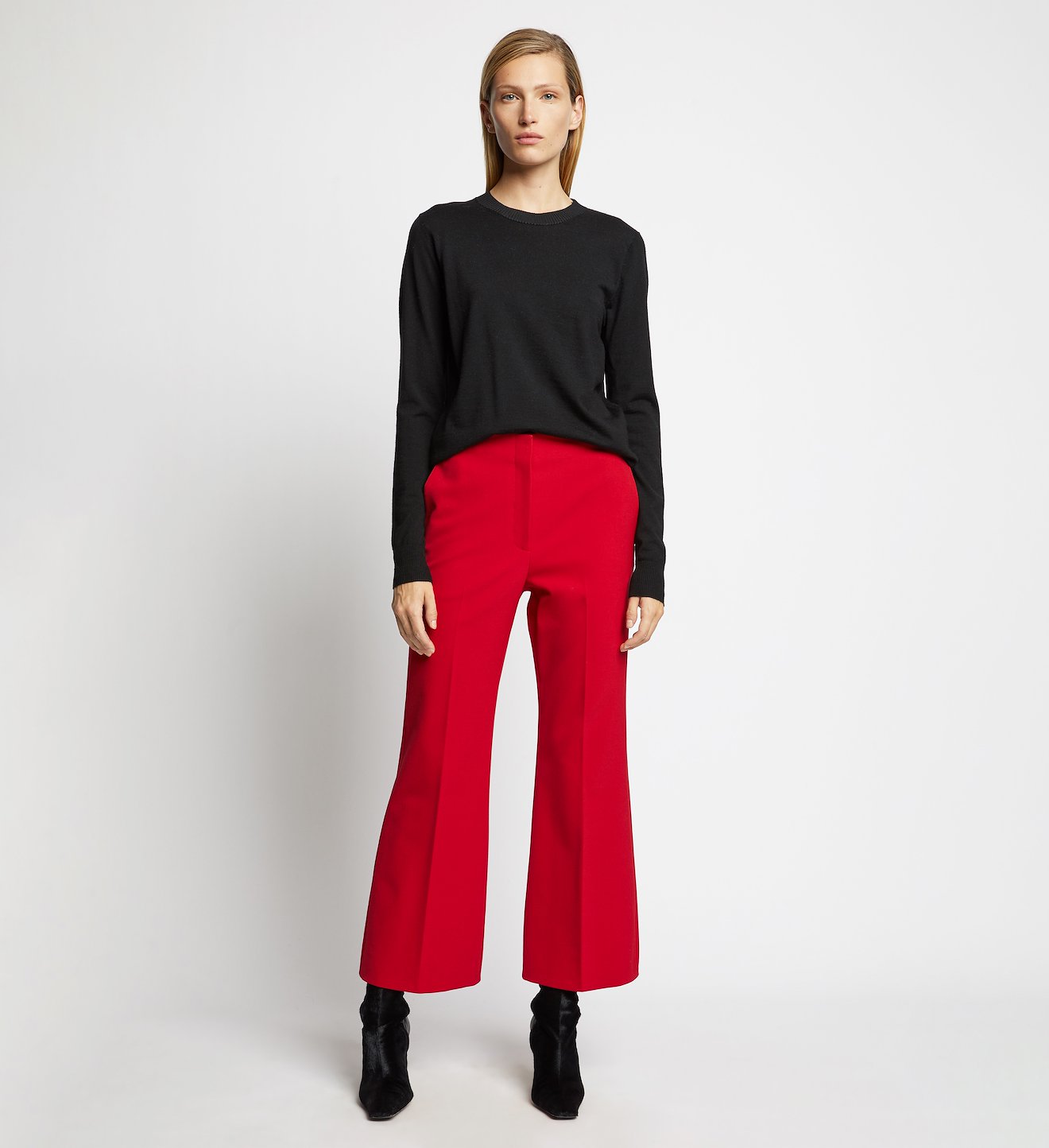 Technical Wool Crop Flare Pants