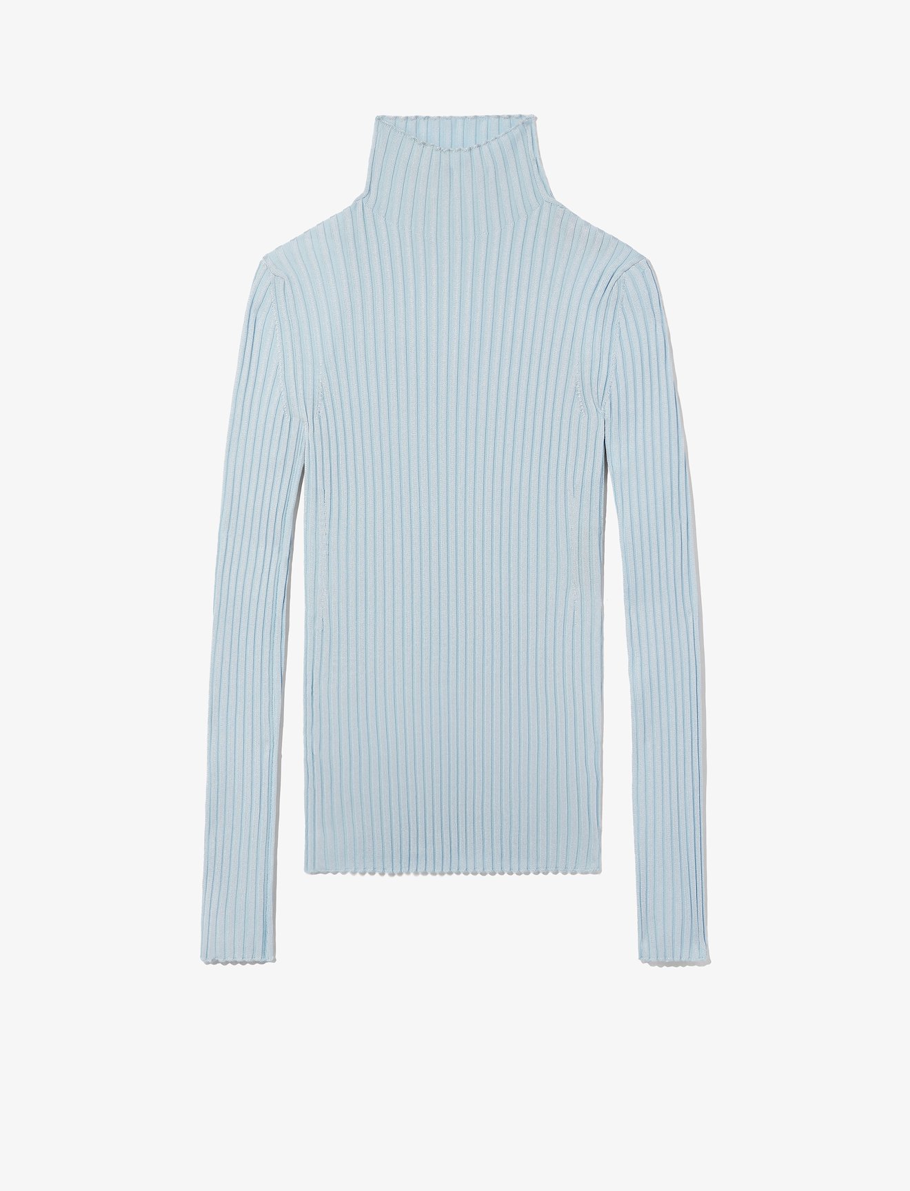 Glossy Rib Knit Turtleneck Top #4