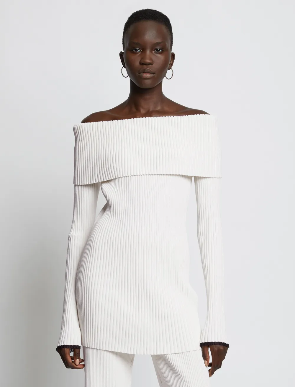 Image of Proenza Schouler Off Shoulder Rib Knit Top  off white XS