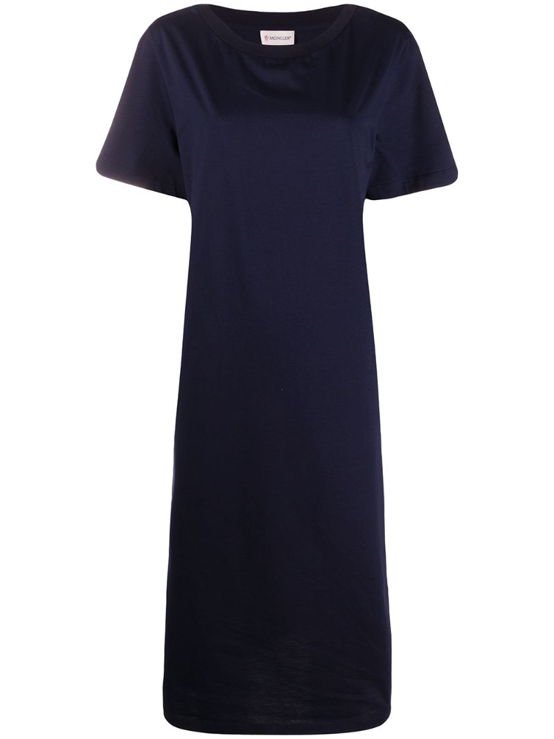 Shop Moncler Contrast Panel T-shirt Dress In Blue