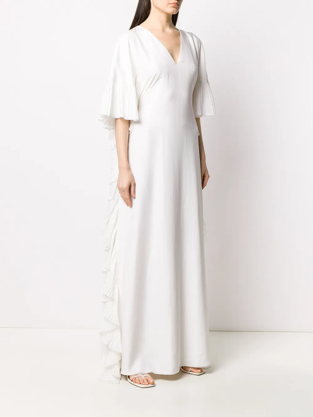 Alberta Ferretti Geplooide avondjurk Wit