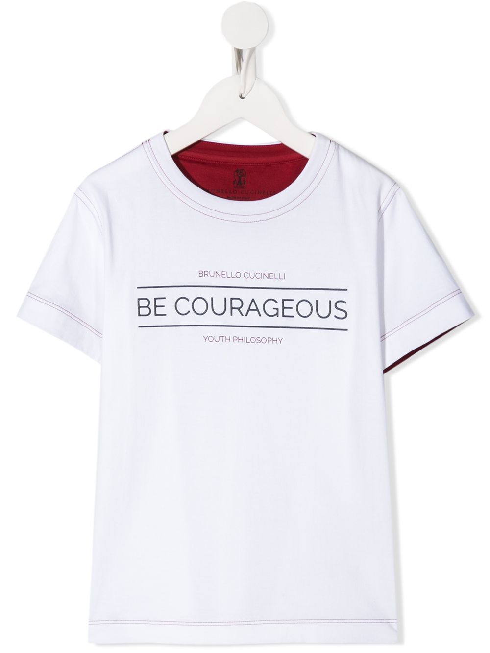 BRUNELLO CUCINELLI BE COURAGEOUS PRINT T-SHIRT