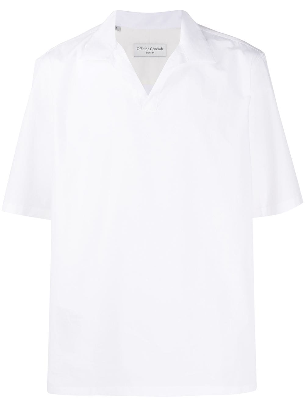 Officine Generale Spread Collar Shirt In White