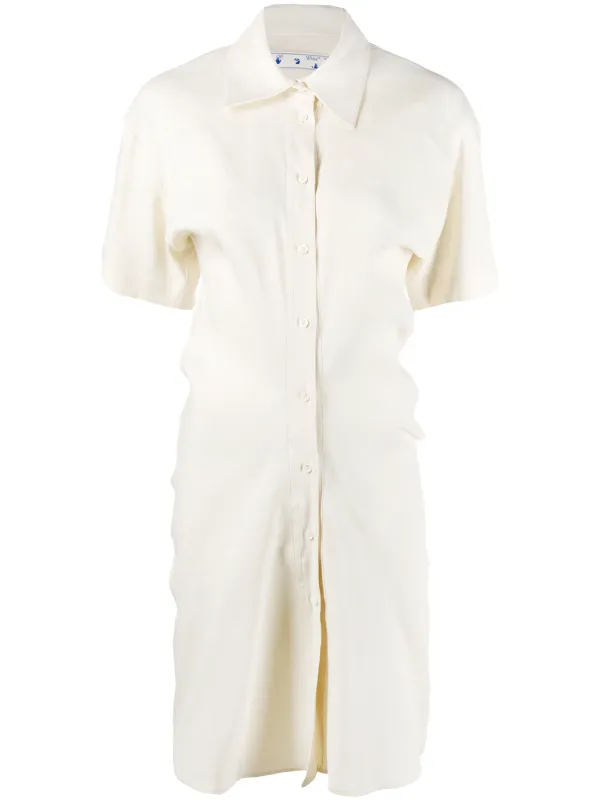 white ruched shirt