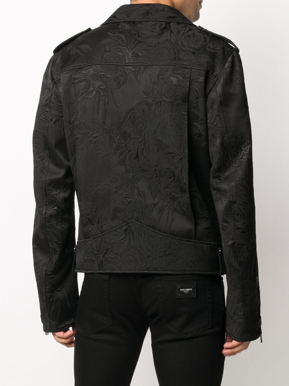Shop Dolce & Gabbana Logo-patch Biker Jacket In Black