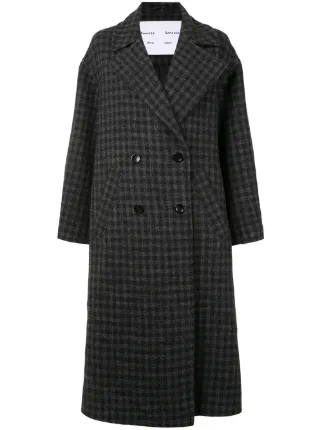 plaid double breasted coat