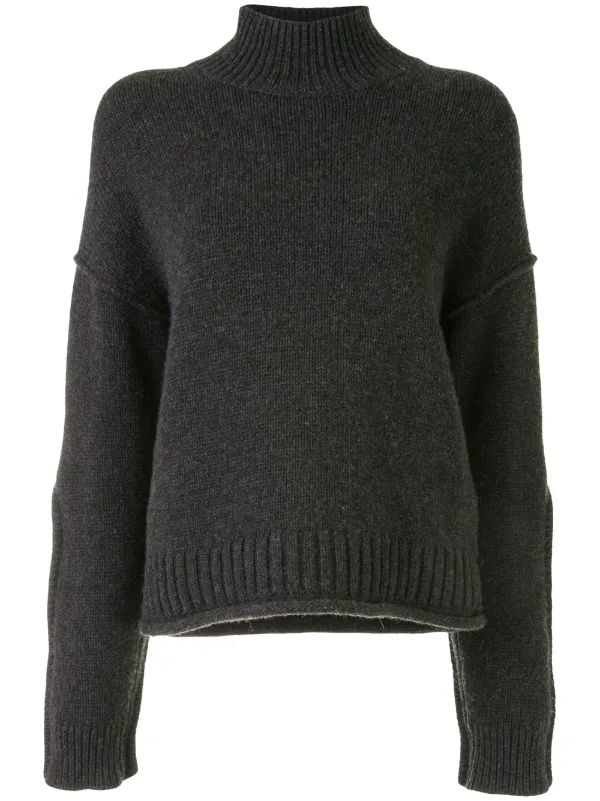 black high neck cropped jumper