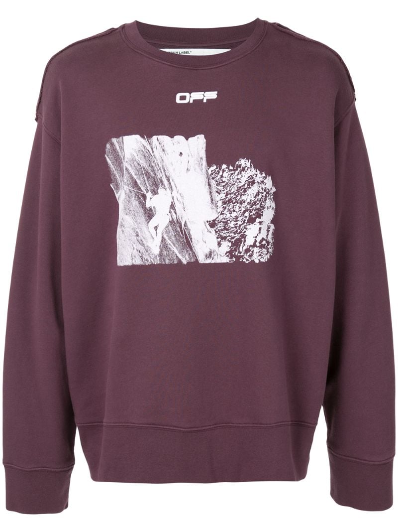Off-white Climbing New Heights Sweatshirt In Purple