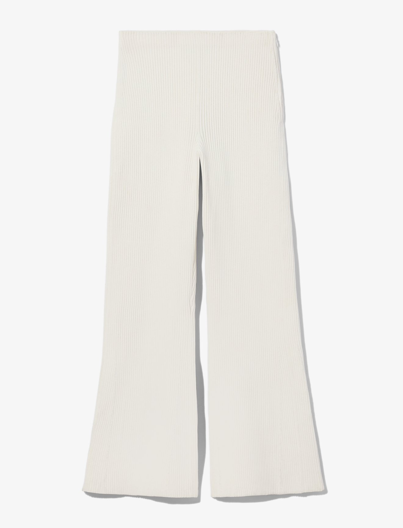 Rib Knit Crop Flare Pants #4