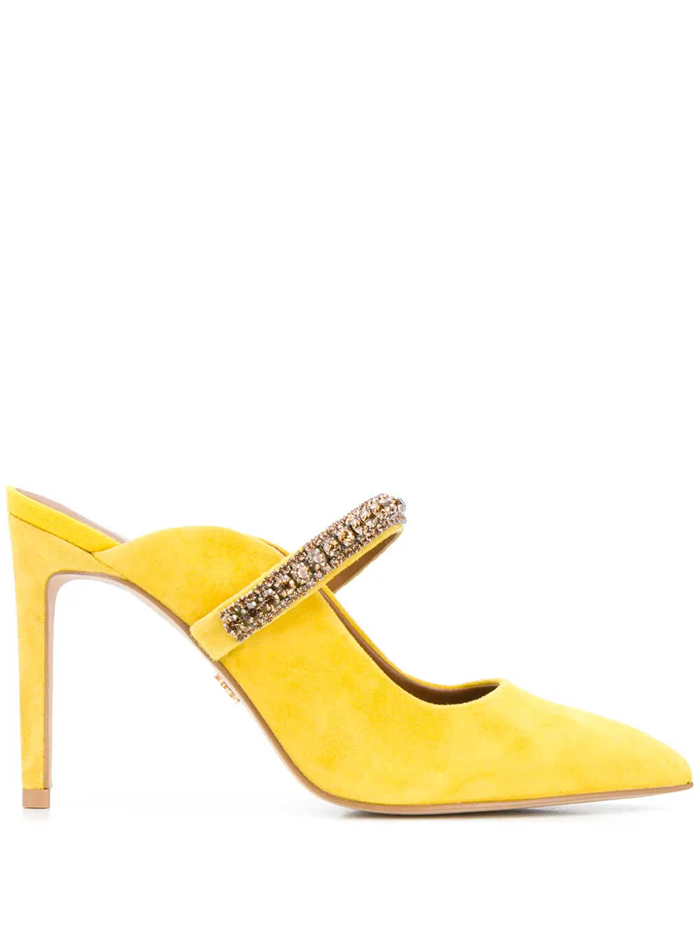 Kurt Geiger Duke Crystal Embellished Mules In Yellow