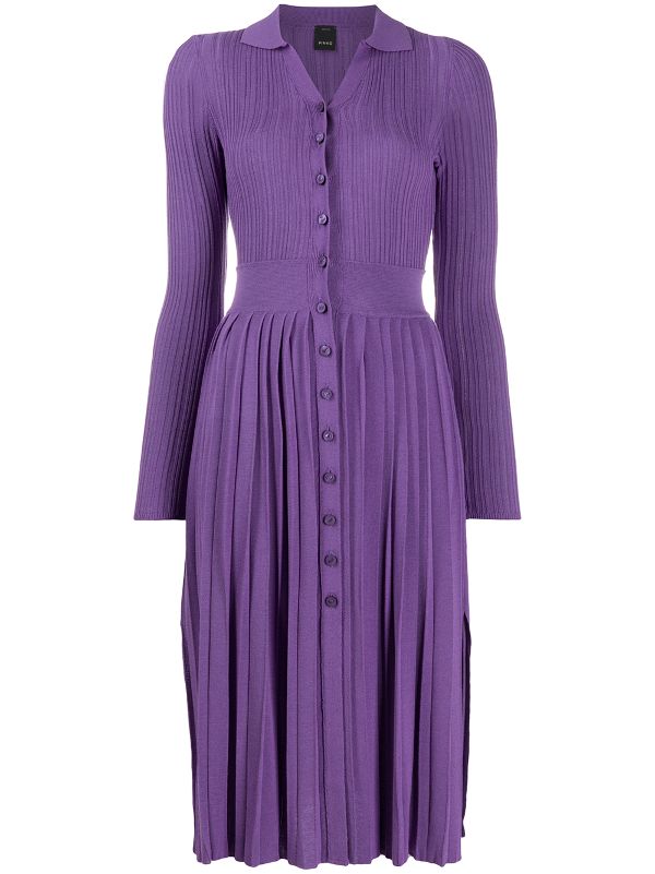 purple pleated dress