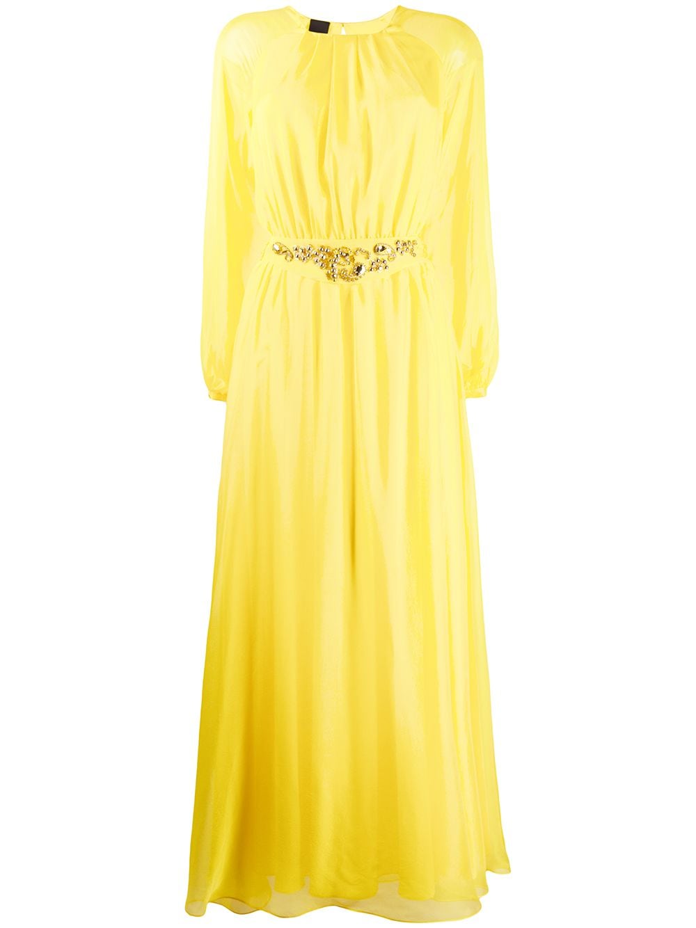 yellow embellished maxi dress
