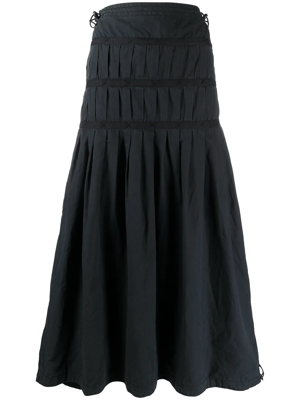 gray tiered maxi skirt