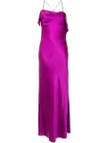 Michelle Mason draped-neck cocktail dress - Purple
