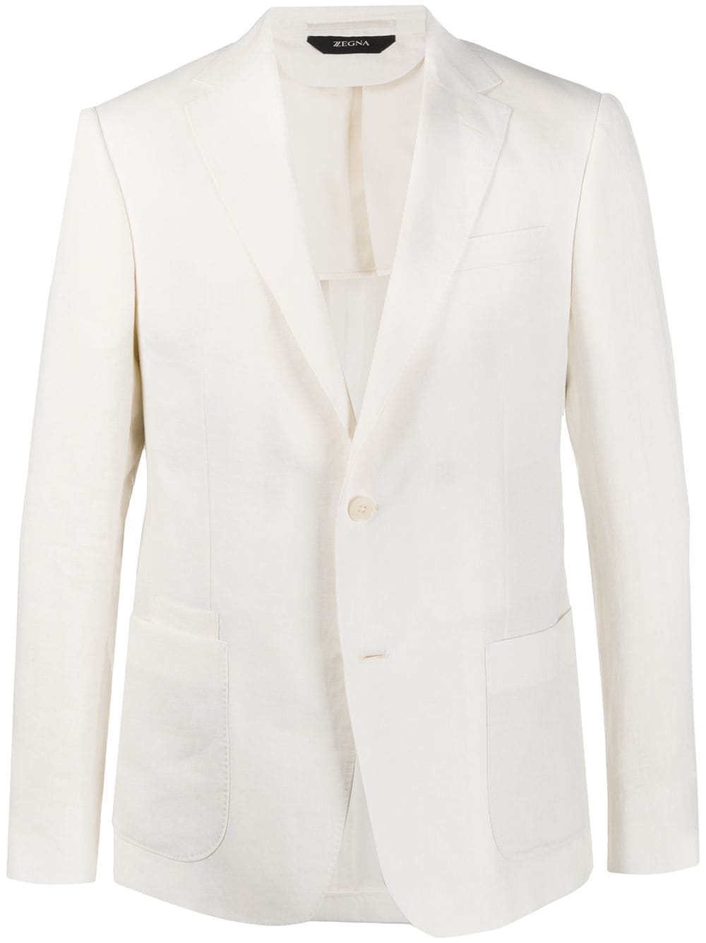 Z Zegna Single-breasted Linen Blazer In Neutrals