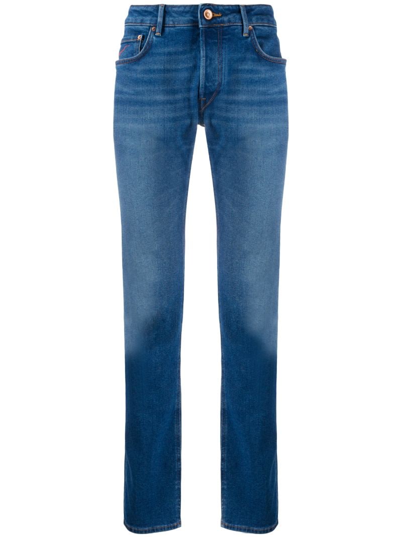 Hand Picked Mid-rise Straight-leg Jeans In Blue