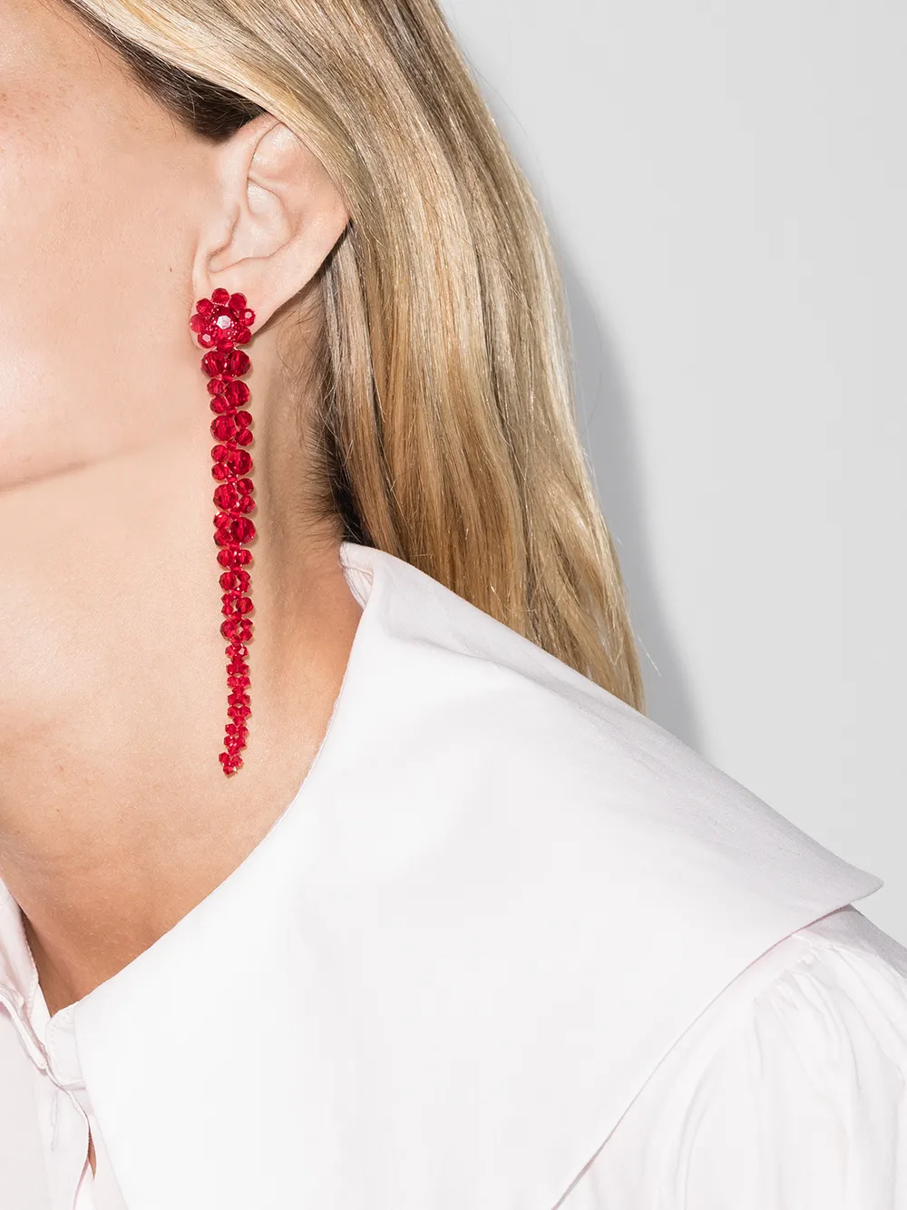 Simone Rocha Oorhangers met kristallen - Rood