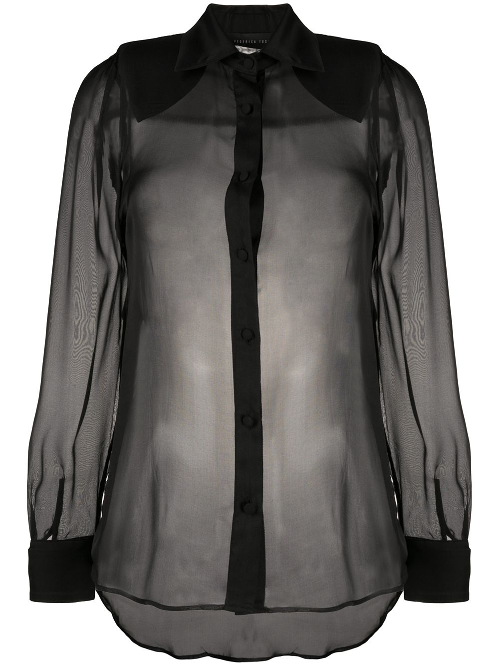 Shop Federica Tosi Sheer Silk Blouse In Black