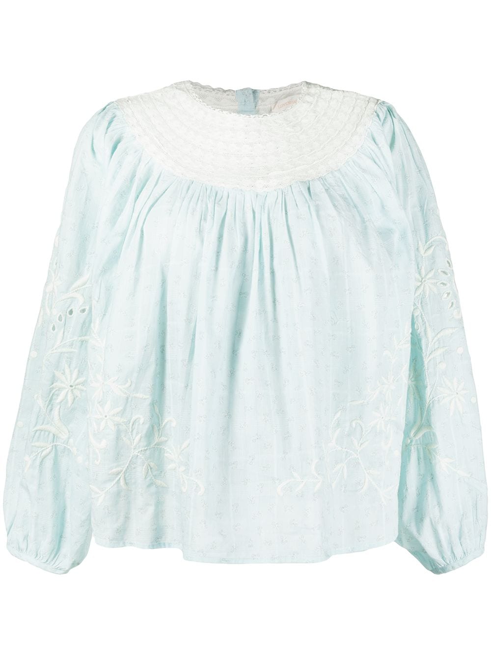 фото Loveshackfancy tommy embroidered blouse