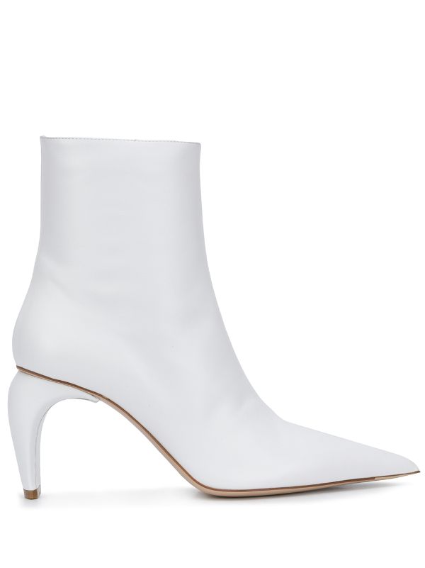 white stiletto ankle boots