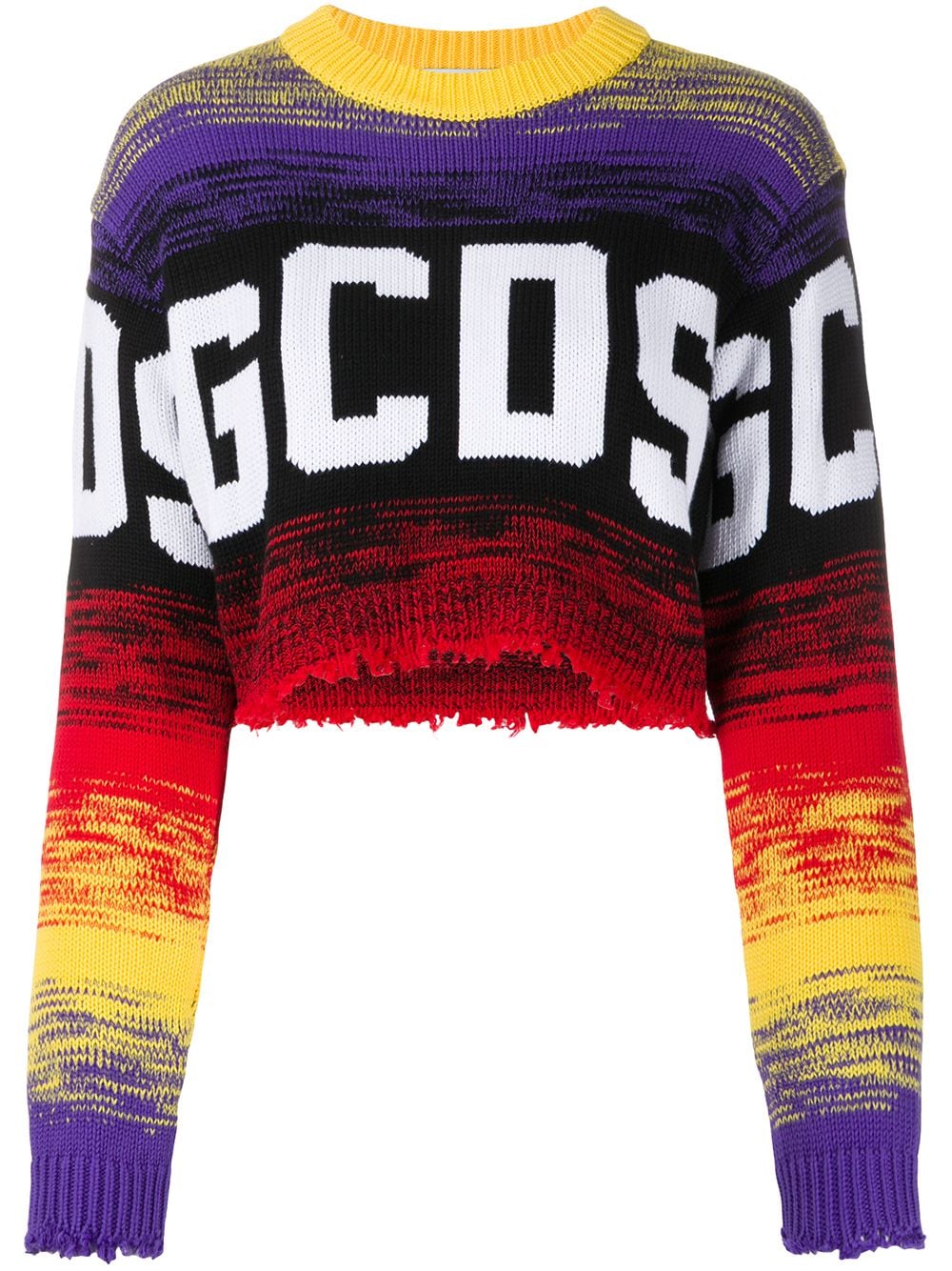 Shop Gcds Cropped Logo Jumper In Purple