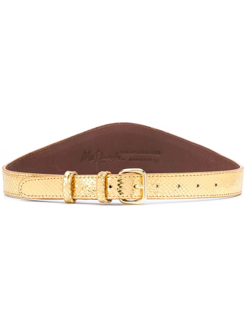 Mes Demoiselles Rodeo Drive Croc-effect Belt In Gold | ModeSens display picture 3
